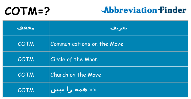 چه cotm برای ایستادن؟