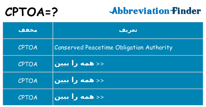 چه cptoa برای ایستادن؟