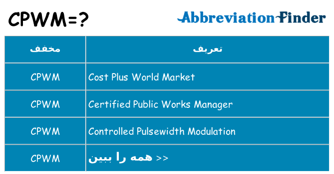 چه cpwm برای ایستادن؟