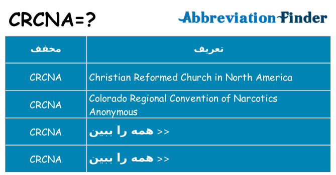 چه crcna برای ایستادن؟