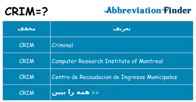 چه crim برای ایستادن؟