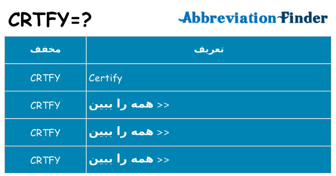چه crtfy برای ایستادن؟