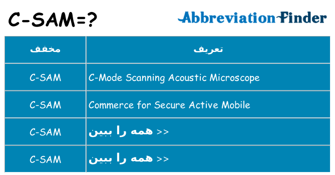 چه c-sam برای ایستادن؟