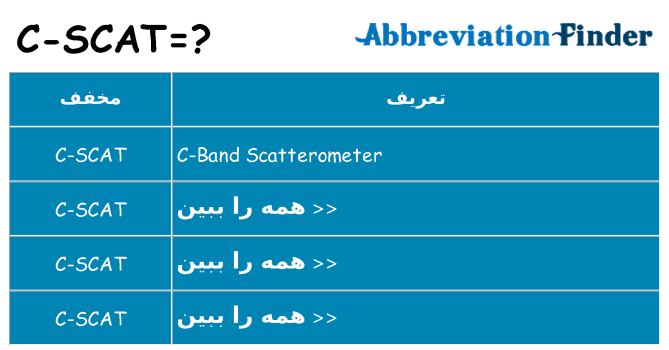 چه c-scat برای ایستادن؟