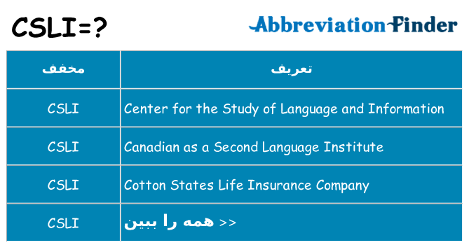 چه csli برای ایستادن؟