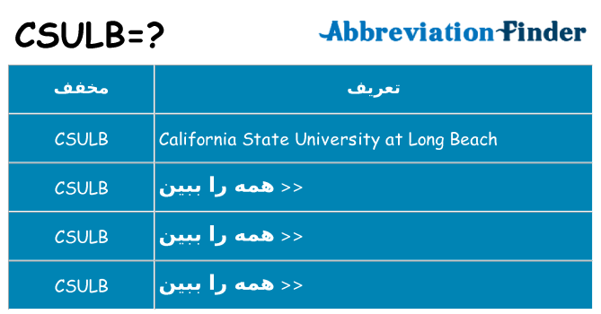 چه csulb برای ایستادن؟