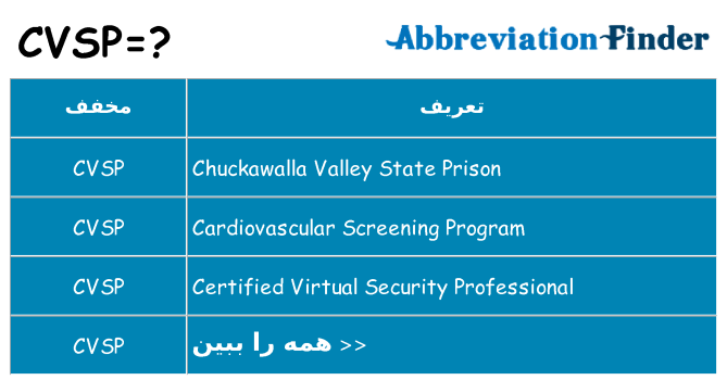 چه cvsp برای ایستادن؟