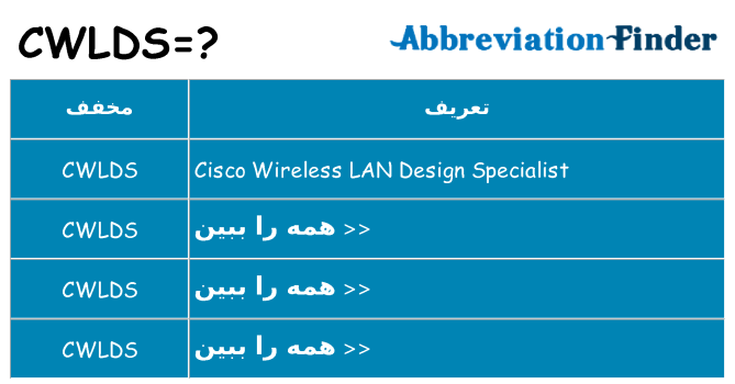 چه cwlds برای ایستادن؟