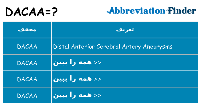 چه dacaa برای ایستادن؟