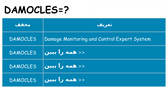 چه damocles برای ایستادن؟