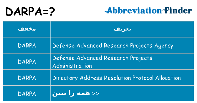 چه darpa برای ایستادن؟