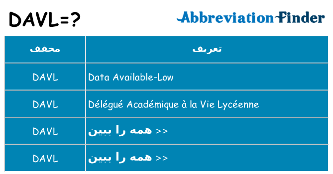 چه davl برای ایستادن؟