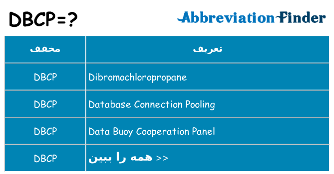 چه dbcp برای ایستادن؟