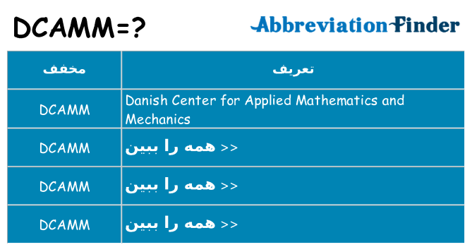 چه dcamm برای ایستادن؟