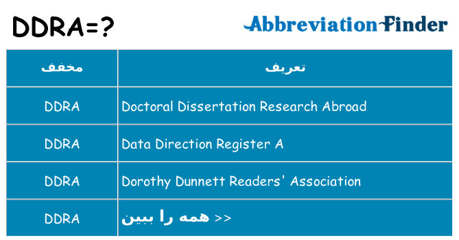 چه ddra برای ایستادن؟