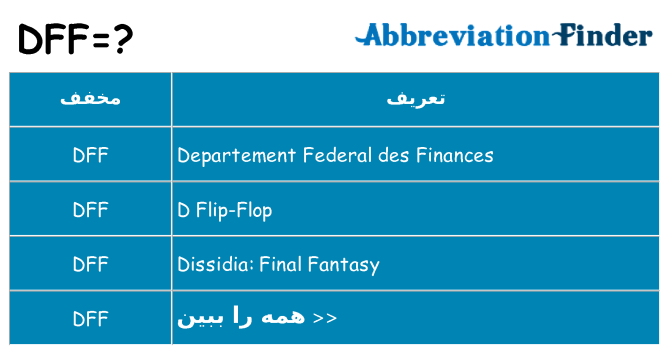 چه dff برای ایستادن؟
