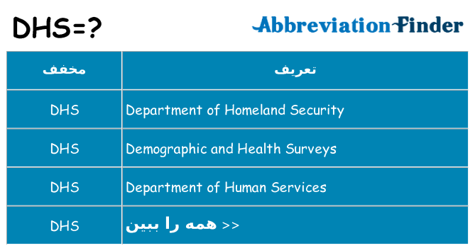 چه dhs برای ایستادن؟