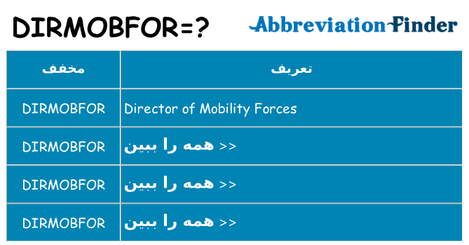 چه dirmobfor برای ایستادن؟