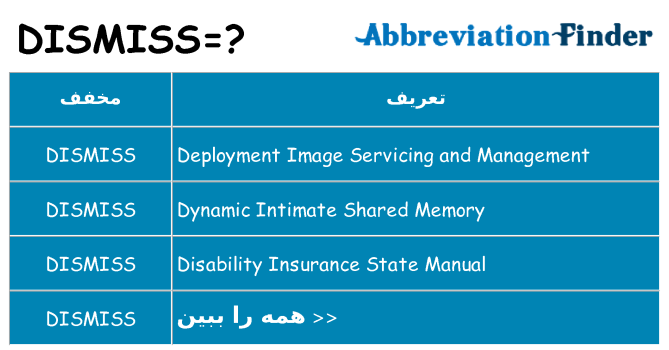 چه dismiss برای ایستادن؟