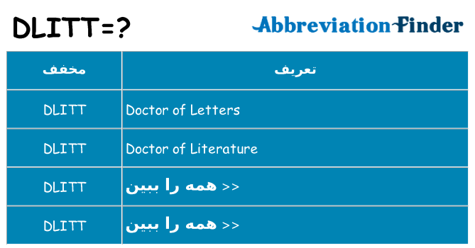 چه dlitt برای ایستادن؟