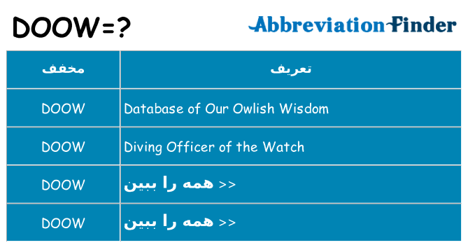 چه doow برای ایستادن؟