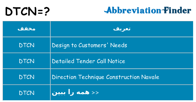 چه dtcn برای ایستادن؟