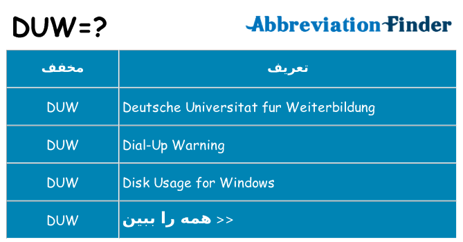 چه duw برای ایستادن؟