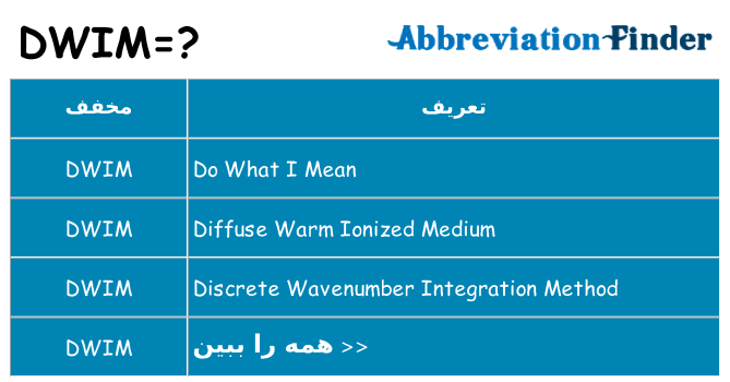 چه dwim برای ایستادن؟