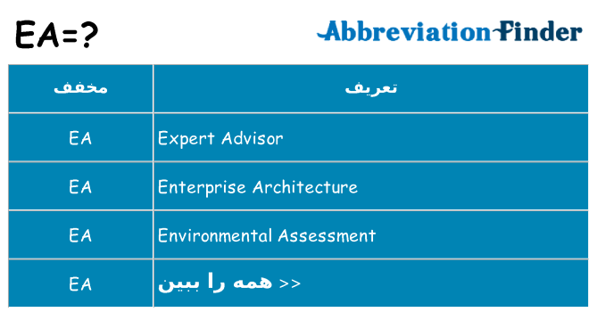 چه ea برای ایستادن؟