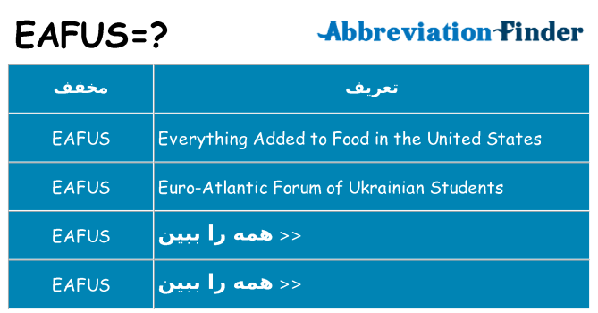 چه eafus برای ایستادن؟
