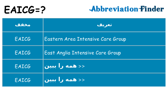 چه eaicg برای ایستادن؟