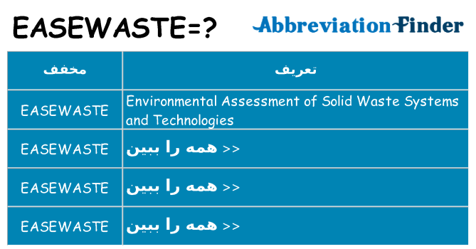 چه easewaste برای ایستادن؟