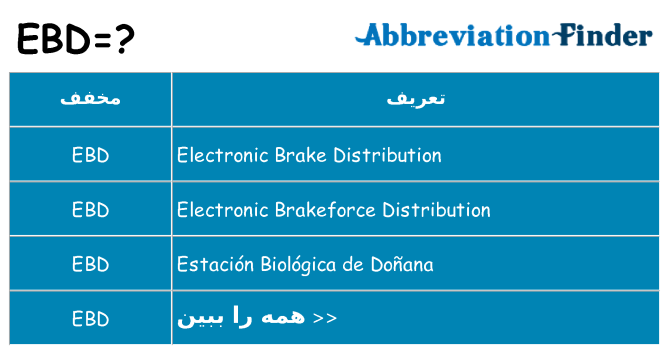 چه ebd برای ایستادن؟