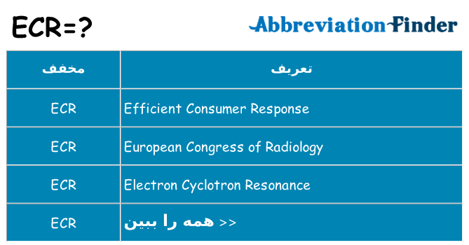 چه ecr برای ایستادن؟