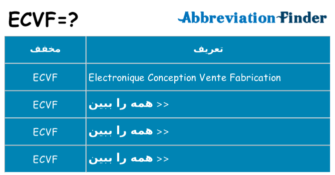 چه ecvf برای ایستادن؟