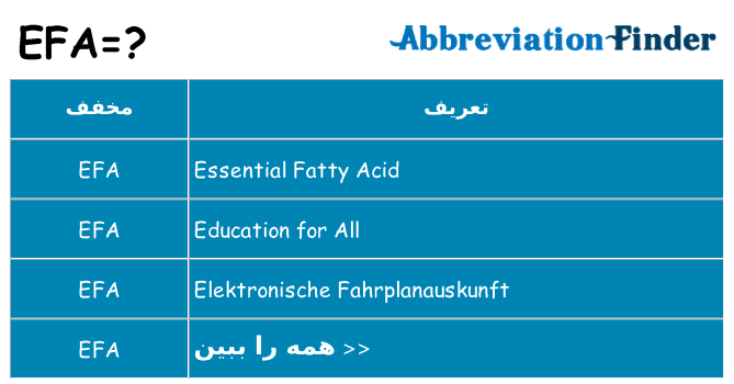 چه efa برای ایستادن؟