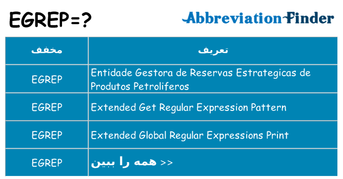 چه egrep برای ایستادن؟