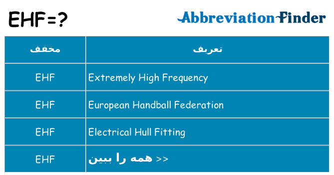چه ehf برای ایستادن؟