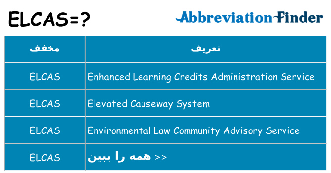 چه elcas برای ایستادن؟