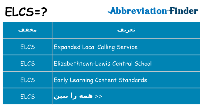 چه elcs برای ایستادن؟