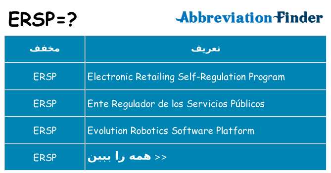 چه ersp برای ایستادن؟