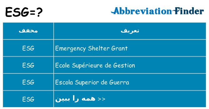 چه esg برای ایستادن؟