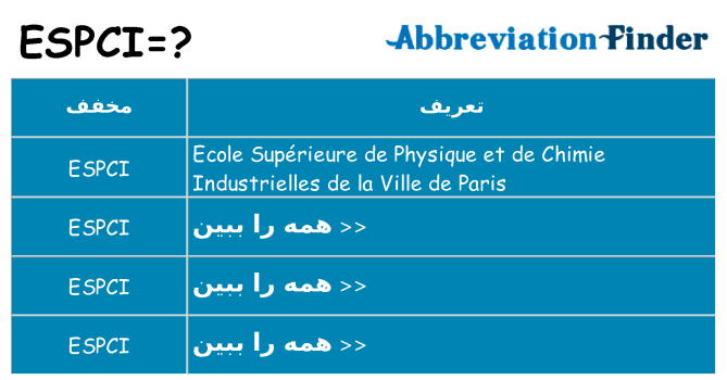 چه espci برای ایستادن؟