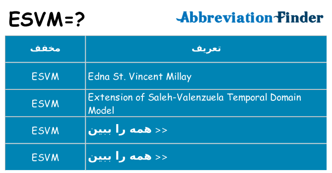 چه esvm برای ایستادن؟