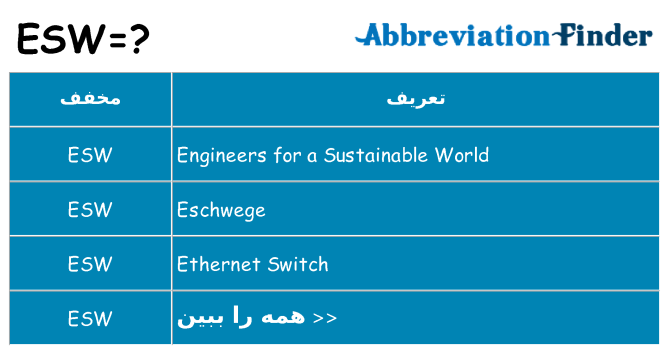 چه esw برای ایستادن؟