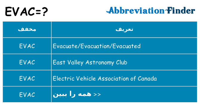 چه evac برای ایستادن؟