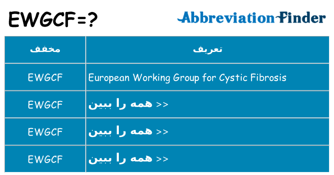 چه ewgcf برای ایستادن؟