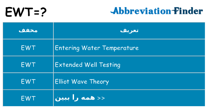 چه ewt برای ایستادن؟