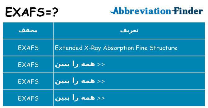 چه exafs برای ایستادن؟