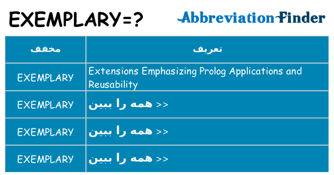 چه exemplary برای ایستادن؟
